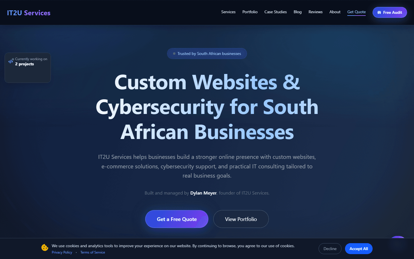 IT2U Services website